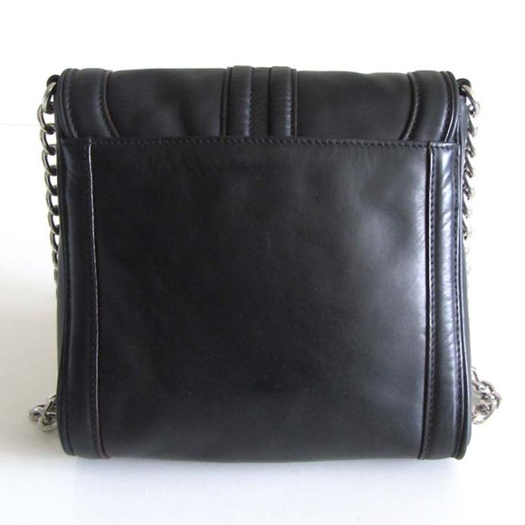 L.A.M.B. Gwen Stefani chain strap black leather crossbody purse - Picture 2 of 9